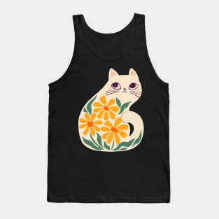 Boho White Cat Tank Top